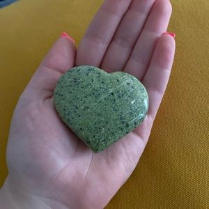 Jade green heart carving